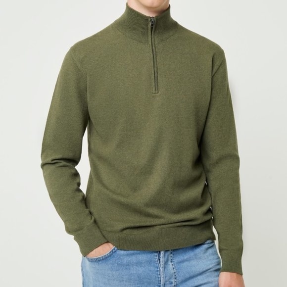 FRENCH CONNECTION Stretch Quarter Zip Sweater - Picture 1 of 6